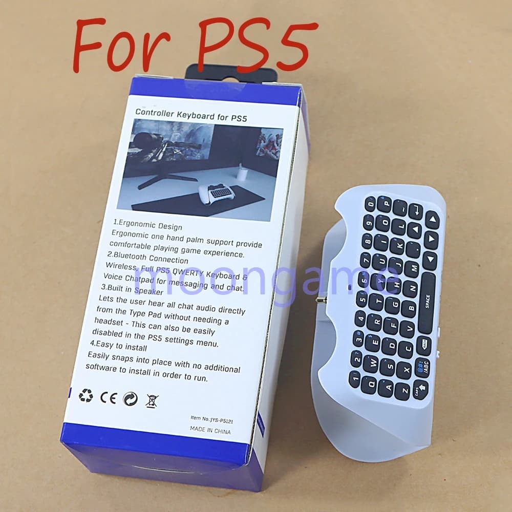 Tastiera wireless Bluetooth da 10 pezzi per PS5 Mini gamepad portatile Chatpad con altoparlante incorporato Jack audio da 3,5 mm