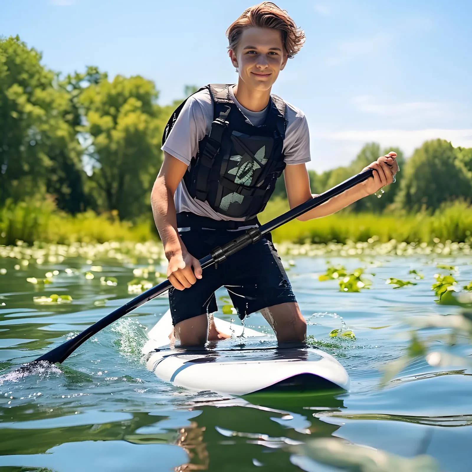2 Pezzi Connettore per Pagaia in Plastica, Giunto a Vite per Pagaia da Kayak, Ricambio Durevole per Canoa Gonfiabile da Pesca