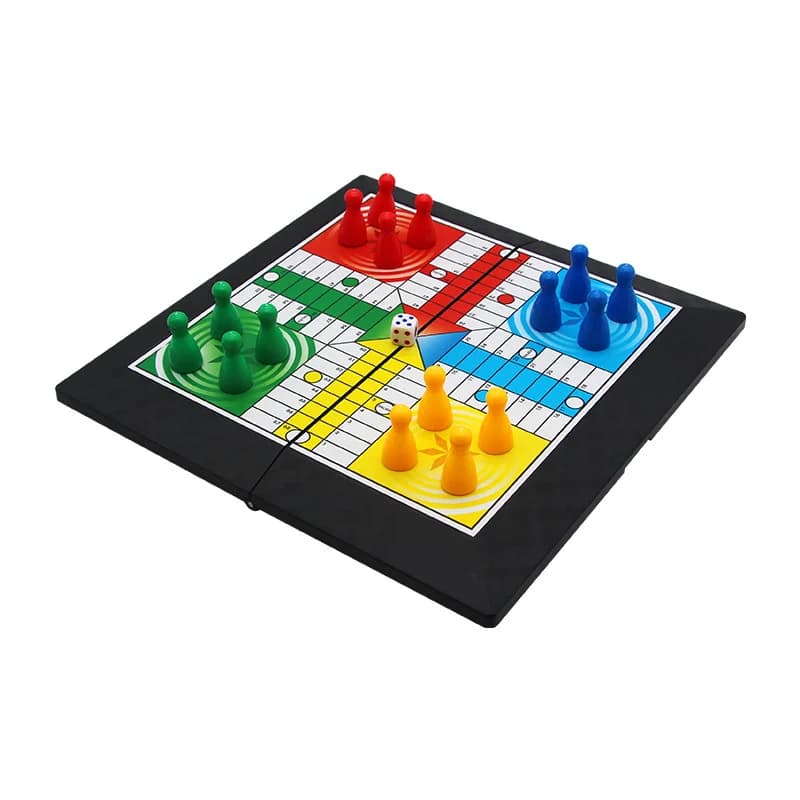 Gioco da tavolo portatile in plastica Ludo, gioco da tavolo interattivo genitore-figlio, scacchi volanti classici per bambini e adulti