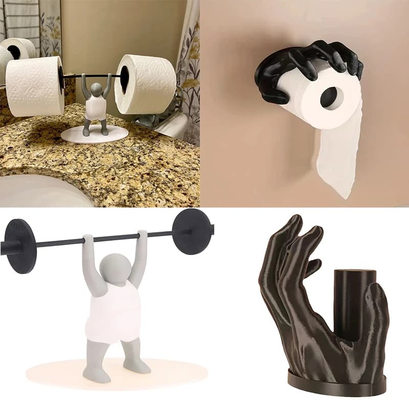 Divertente porta carta igienica per sollevamento pesi Porta carta igienica unico e pectorale stampato in 3D per la decorazione del bagno