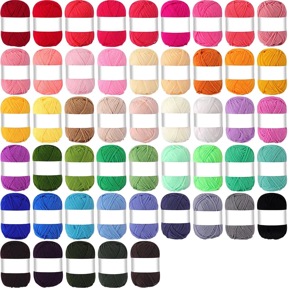 Set di 50 filati morbidi, filati resistenti per lavori artigianali, per lavori a maglia e uncinetto, maglioni creativi, coperte, 25g/pz