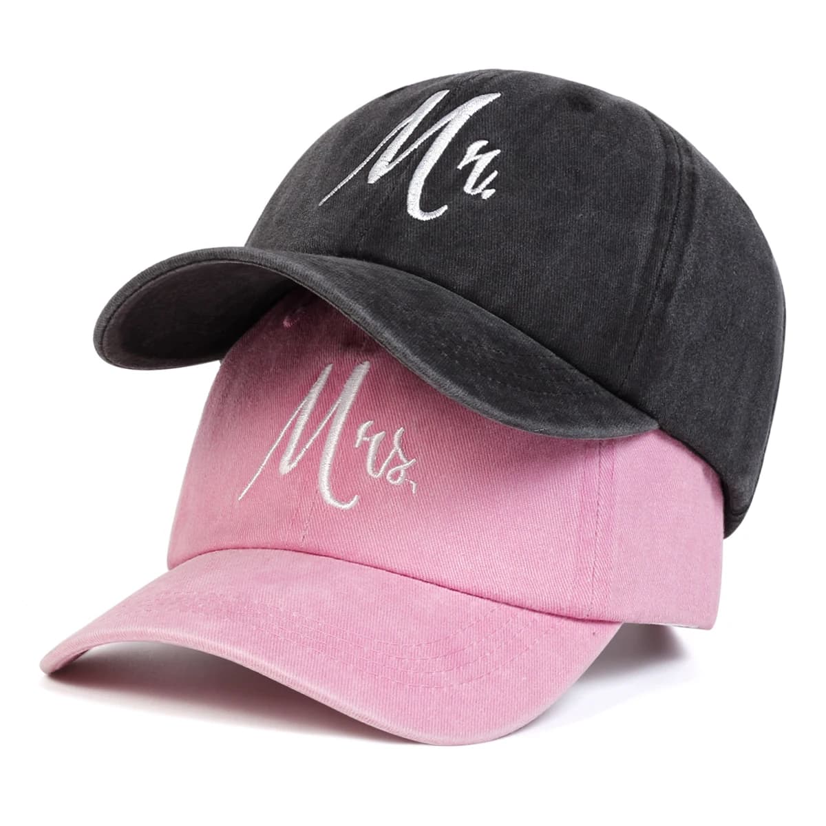 2 pieces/set letter embroidery pair baseball cap adjustable sun protection outdoor hat leisure spring autumn travel tourism holiday