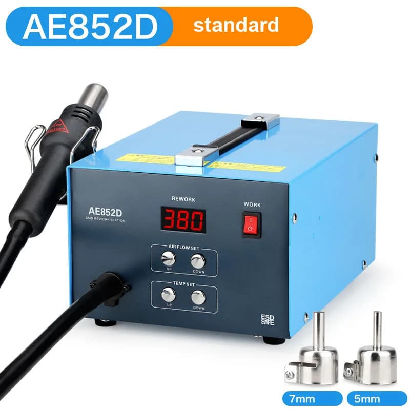 AE-8502D Supporto per saldatura Display digitale Pistola termica 2 in 1 Saldatura Regolazione della temperatura Saldatore elettrico Pistola per saldatura