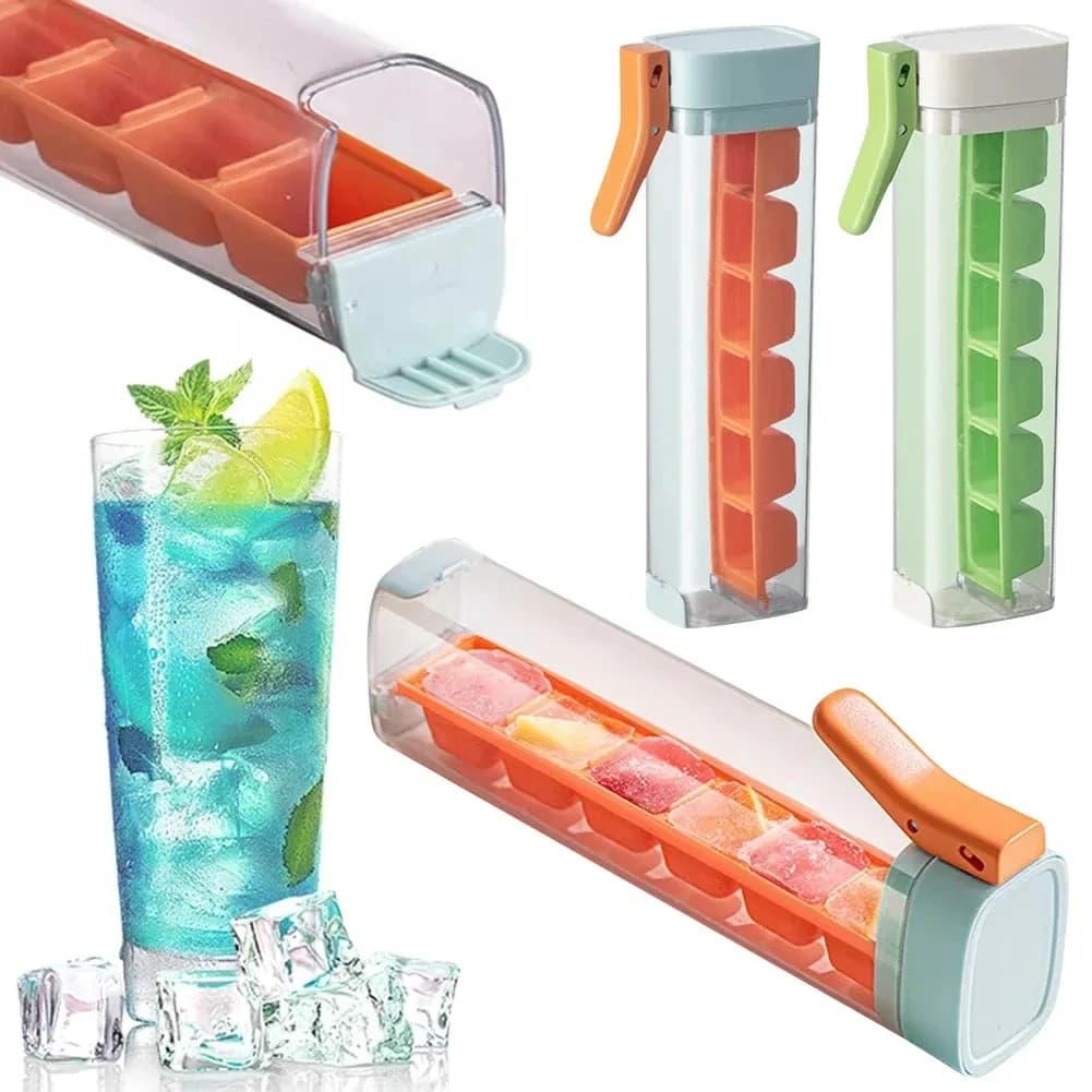 Stampo per ghiaccio a pressione manuale con bottiglia di stoccaggio, per whisky, cocktail e bevande estive, ideale per cucina e bar