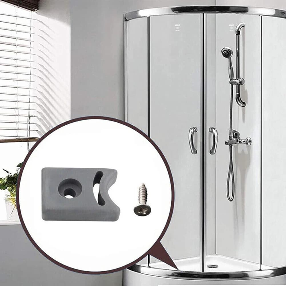 4 pezzi di puleggia per porta della doccia, fermaporta in gomma/paraurti, hardware superiore e inferiore, apparecchio per il bagno, accessori per sale doccia