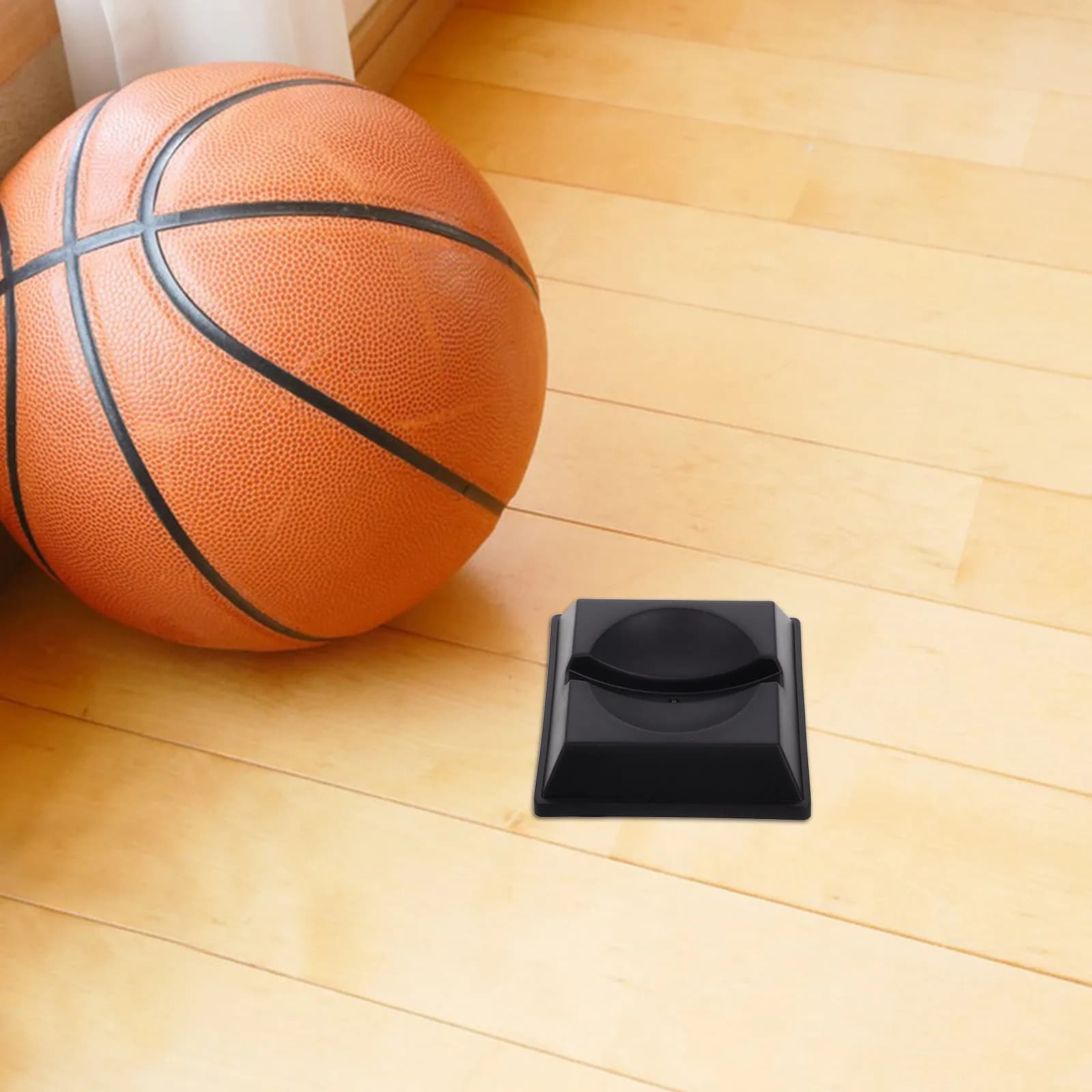 Set di 5 Supporti Quadrati in Plastica per Sfere di Cristallo, Espositori per Palloni Sportivi, Basket, Calcio, Memorabilia