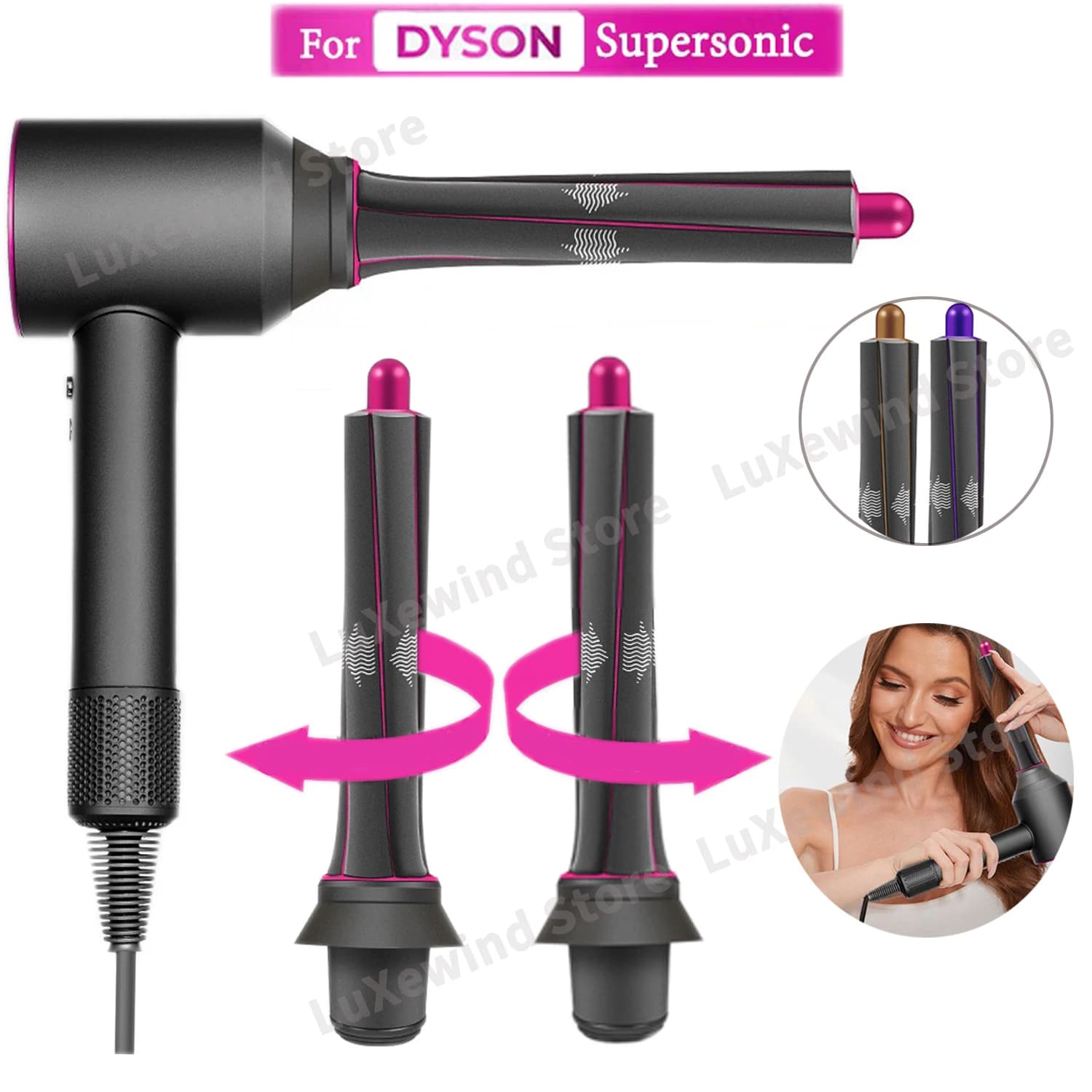For Dyson Supersonic Hair Dryer Accessories Auto Curling Ugelli 20/30/40mm Cruling Stick For Dyson HD Series Hair dryer