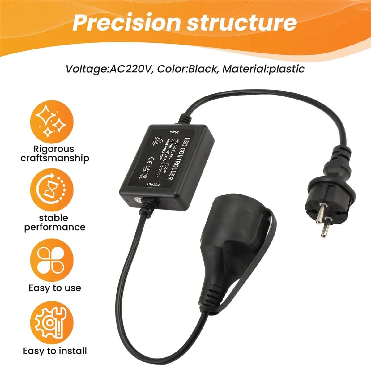 (AIMA) Controller LED Dimmerabile 750W AC 220V con Telecomando a 23 Tasti per Strisce LED, Lampadine e Luci Natalizie, Spina EU