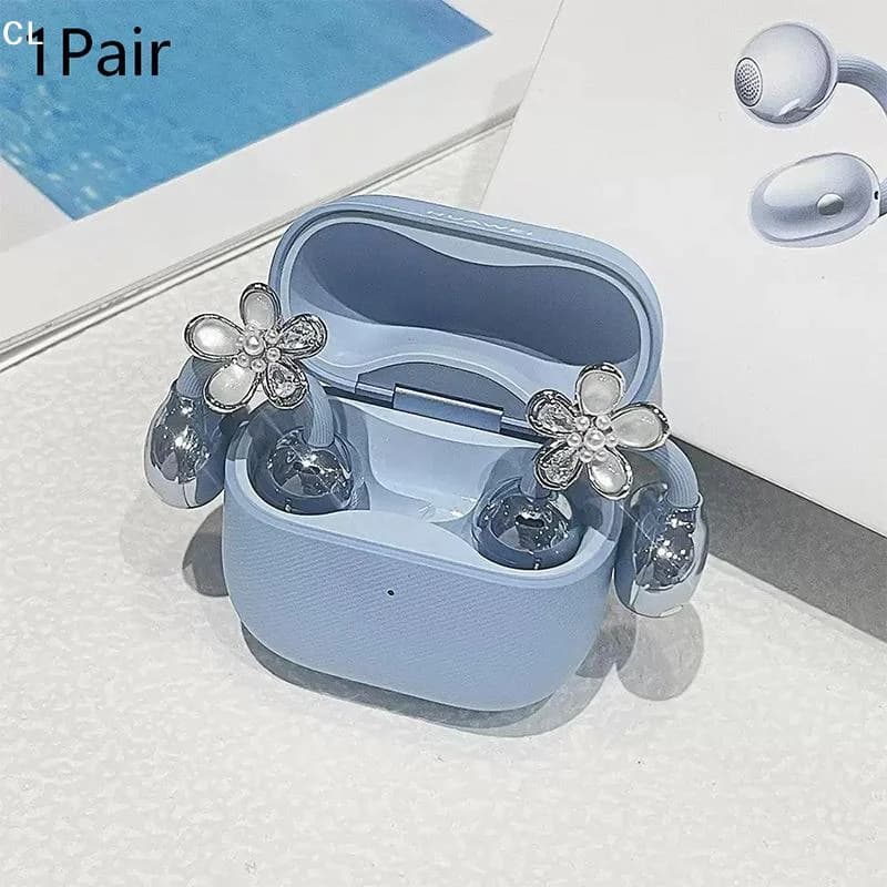 Eleganti Clip per Auricolari a Forma di Fiore in Stile Coreano, Gioielli per Auricolari, Decorazione per Cuffie Wireless, Regalo Creativo per Ragazze
