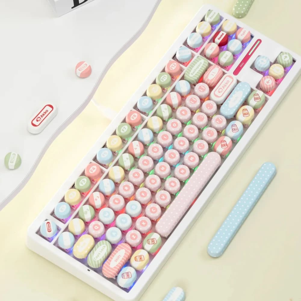 Simpatico profilo del tappo di bottiglia Copritasti PBT a sublimazione del colore per 65 75 TKL Tastiera meccanica con layout a grandezza naturale Copritasti personalizzati