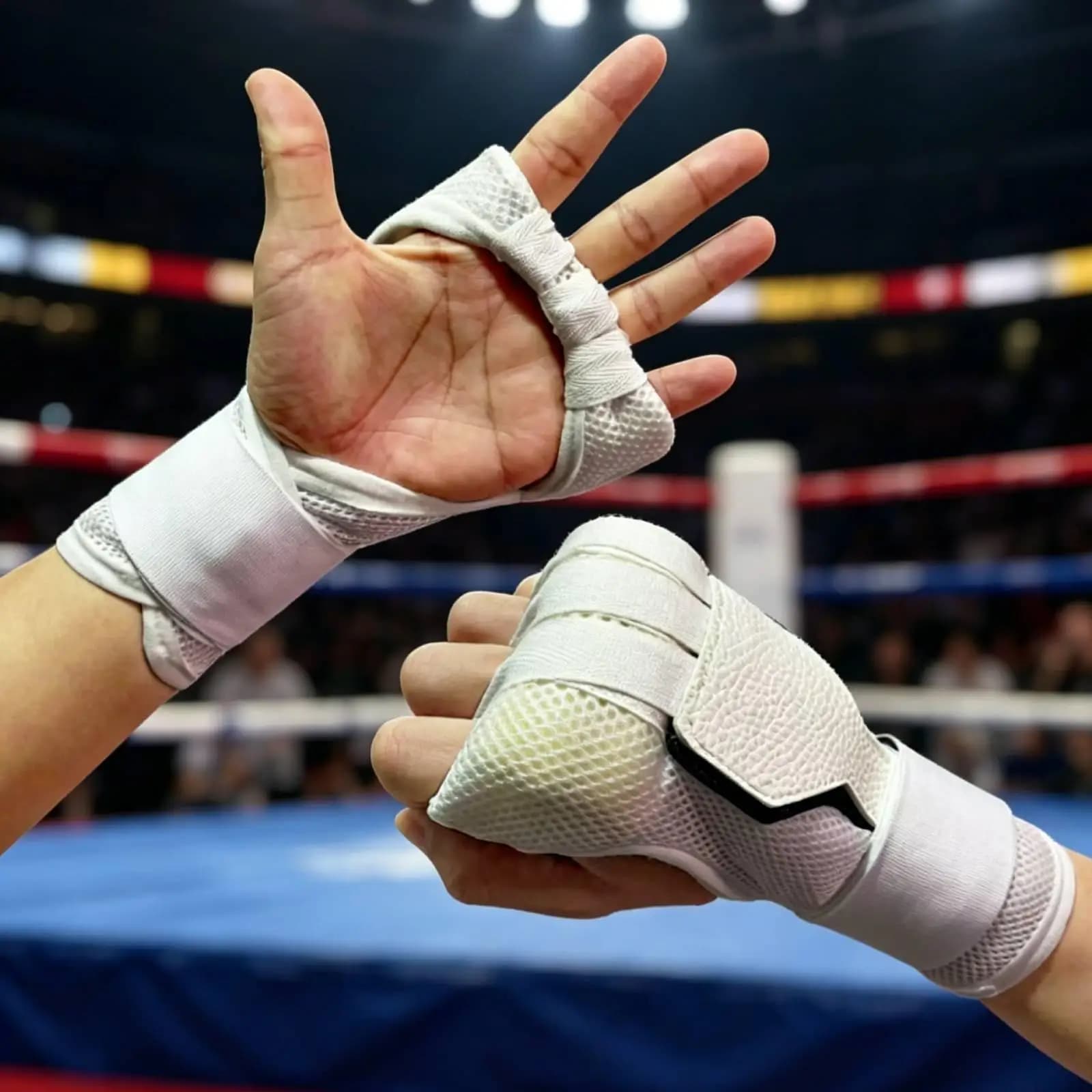 Guanti da Boxe Traspiranti da Uomo, Guanti da Kickboxing a Palmo Aperto per Allenamento e Esercizio in Palestra