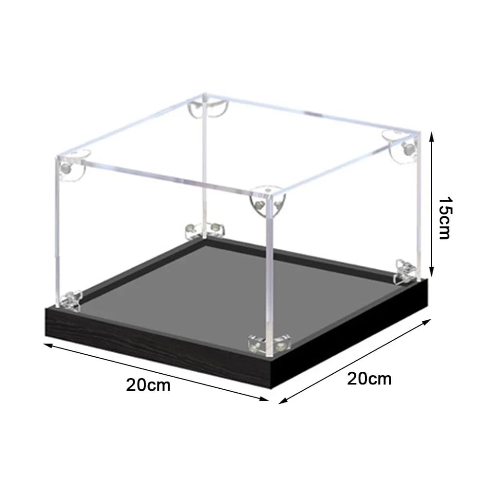 Transparent Acrylic Acrylic Display Case Stackable Design Wooden Bottom Dustproof Cover No-glue Assembly Display Box