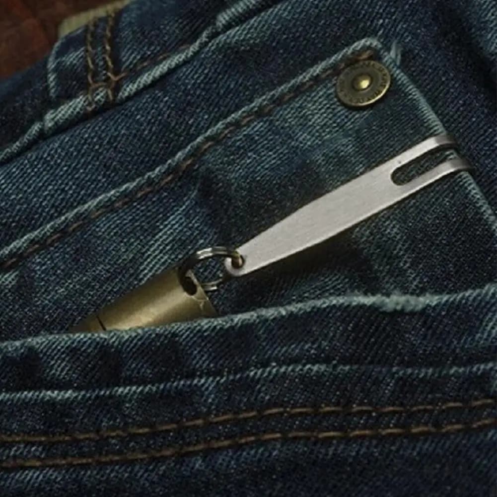 Clip per Cintura in Acciaio Inox, Mini Moschettone in Metallo Argento, Clip Portachiavi Portatile, Gadget per Esterni