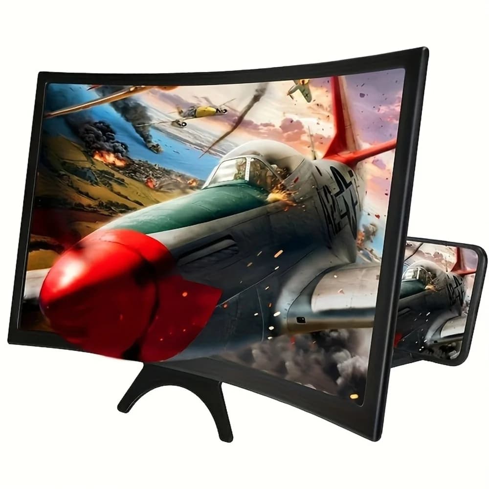 Screen Display Curved 3D HD Mobile Phone Screen Enlargement Display Video Amplifier Support for Movies 12 Inch Magnifier