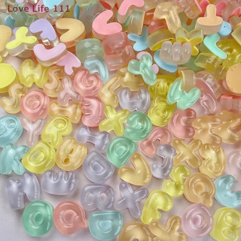 New20 pieces mini letters accessories in mixed resin ABCD letters English decals DIY cream glue phone case hair clip decoration supplies