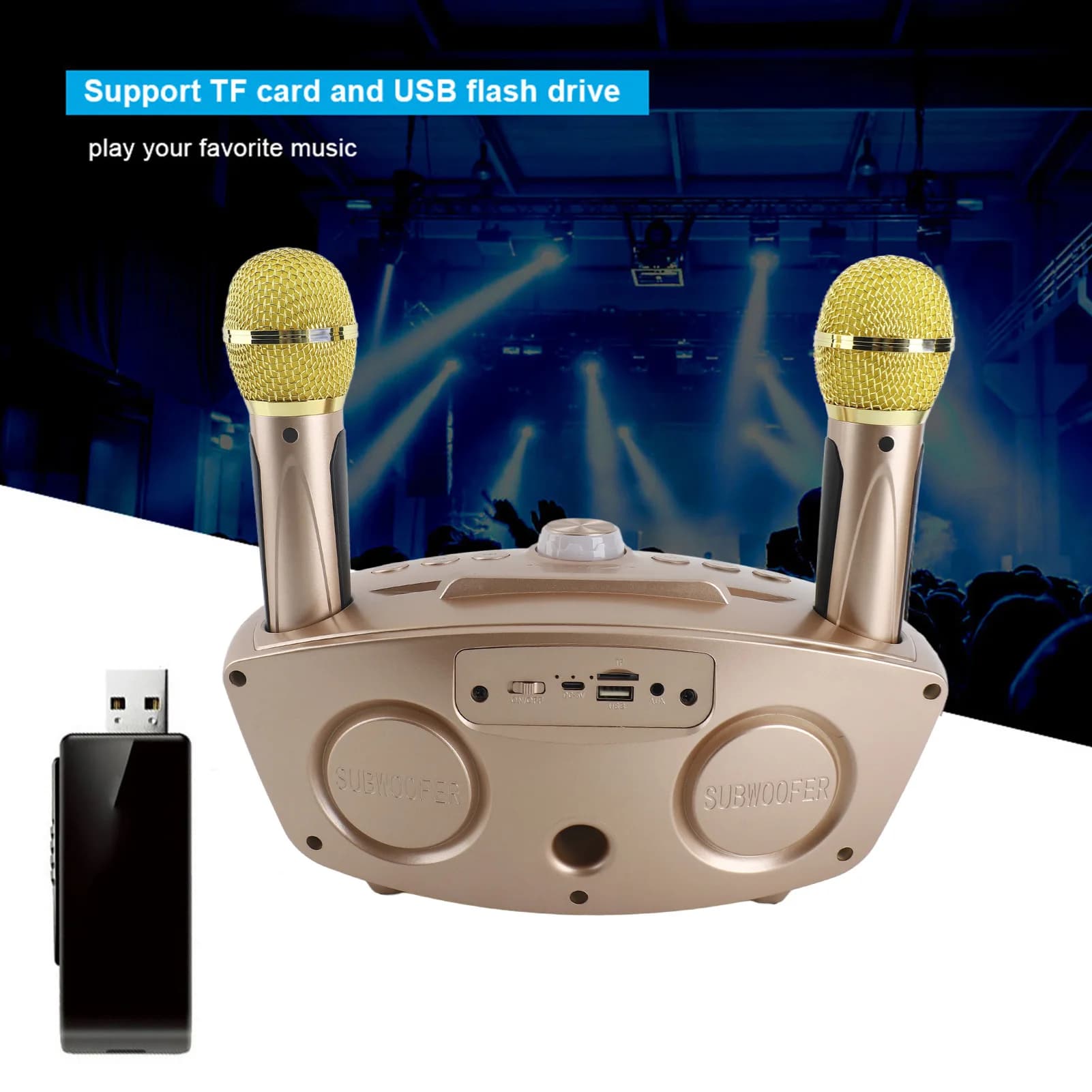Altoparlante Bluetooth Home KTV Karaoke Altoparlante Bluetooth con due microfoni Altoparlante Bluetooth Home Karaoke Altoparlante Bluetooth domestico
