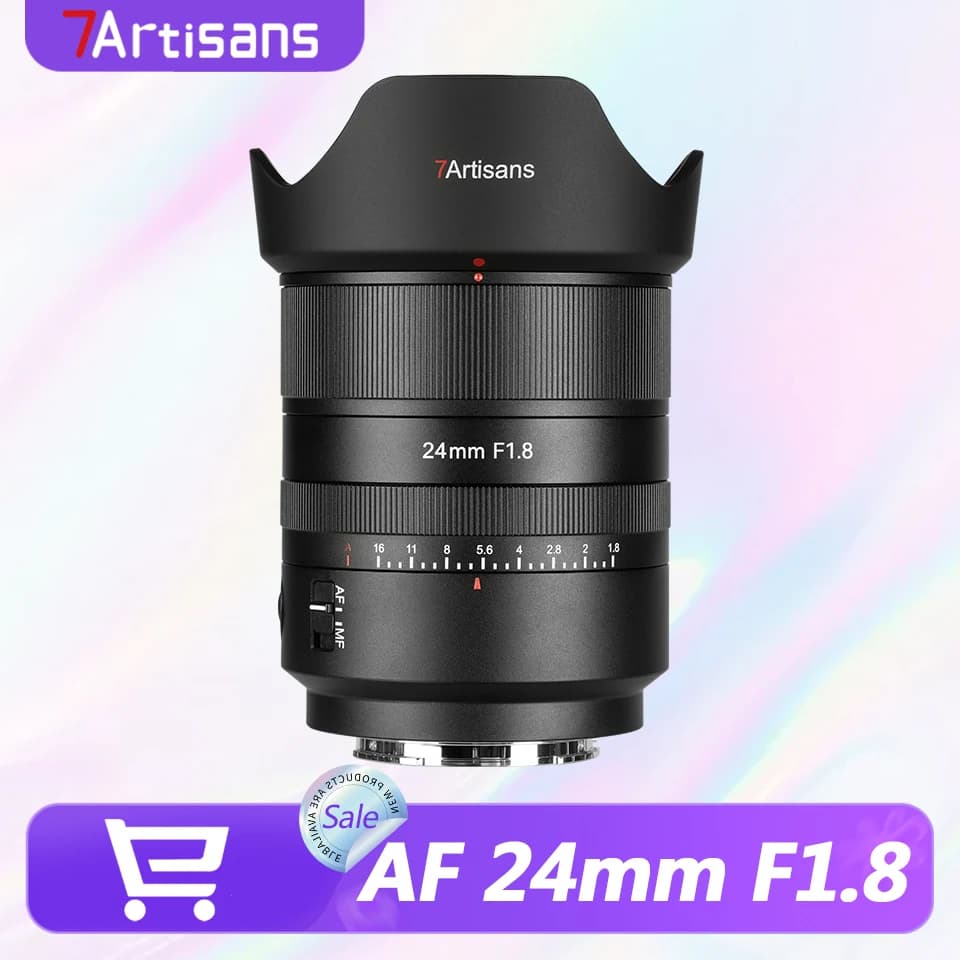 Obiettivo 7artisans AF 24mm F1.8 a Grande Apertura per Fotocamera Full Frame, Ideale per Ritratti, Compatibile con Attacchi Sony E, Nikon Z, Lumix L