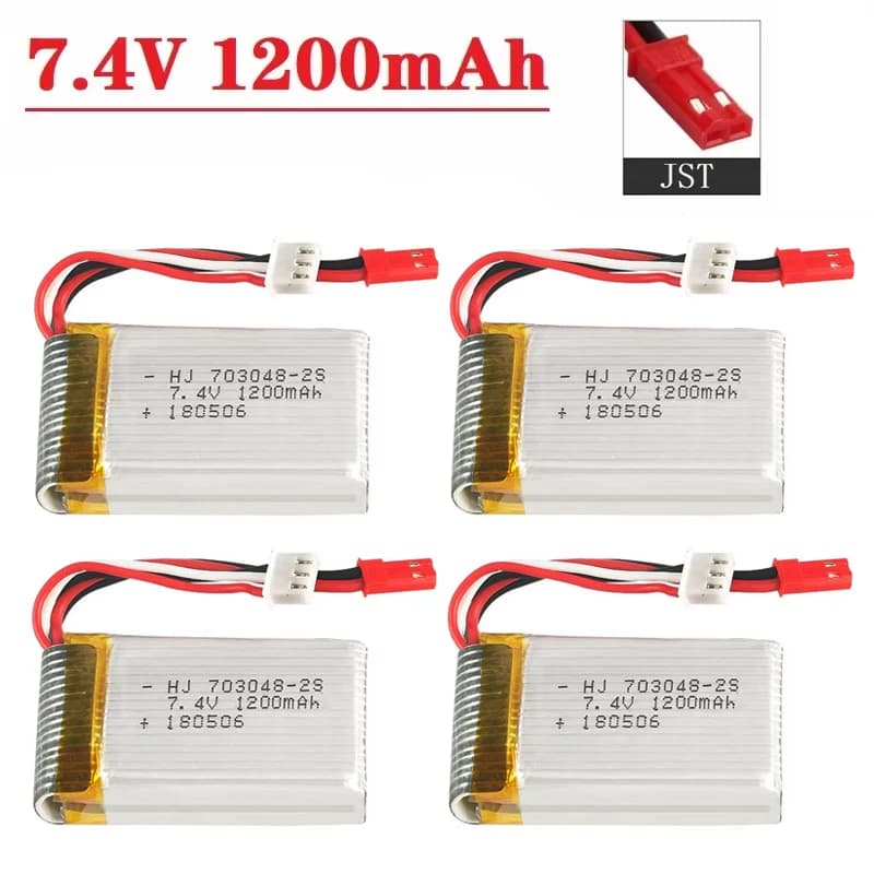 Lipo Battery 2S 7,4 V 1200 mAh 703048 For spare parts MJXRC X600 RC Drone 2S 7.4 V lithium-ion battery with JST plug