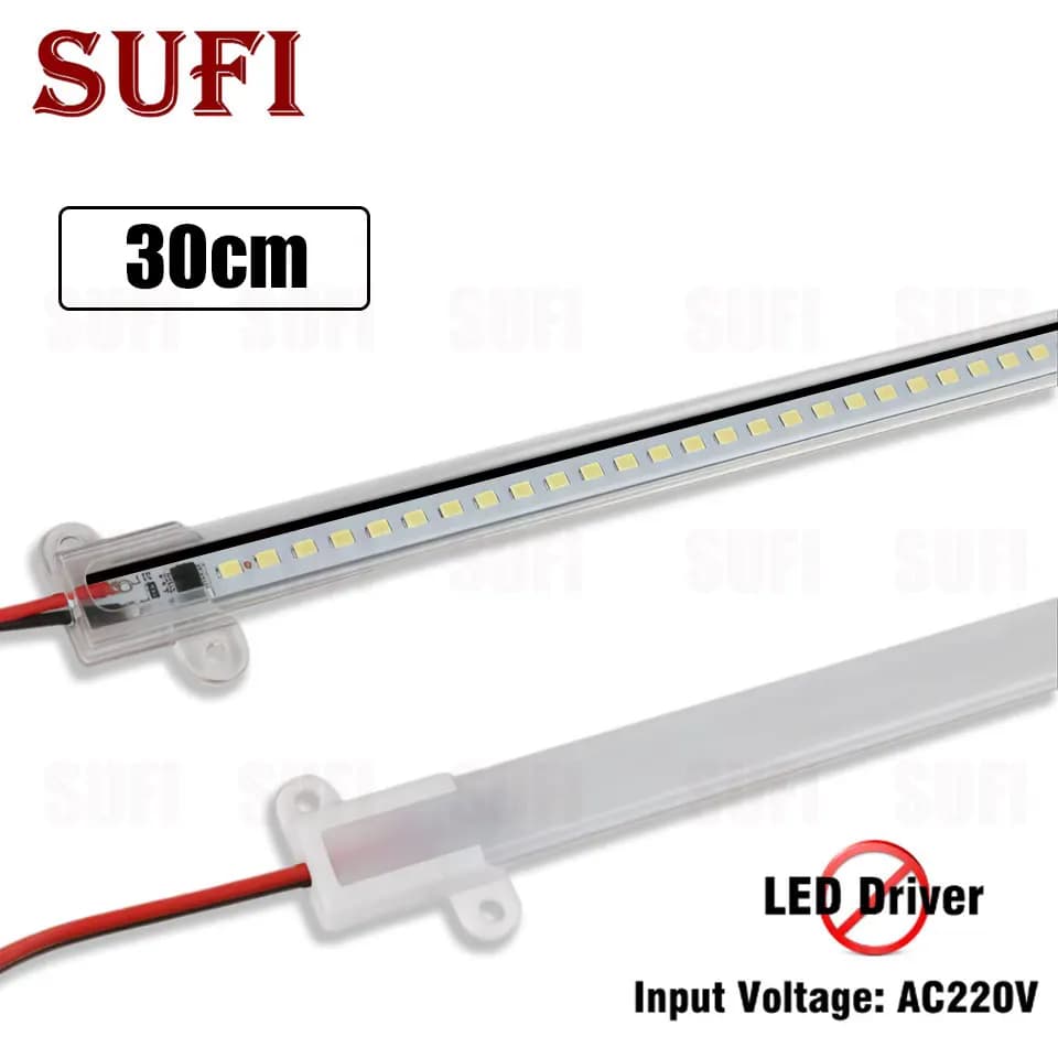 5 Pieces/Lotto Luminous Bar LED 10cm 20cm 30cm 40cm 50cm AC220V LED Strip Rigid Tube Lamp Rigid LED Fluorescent Lights for Cabinets and Kitchens