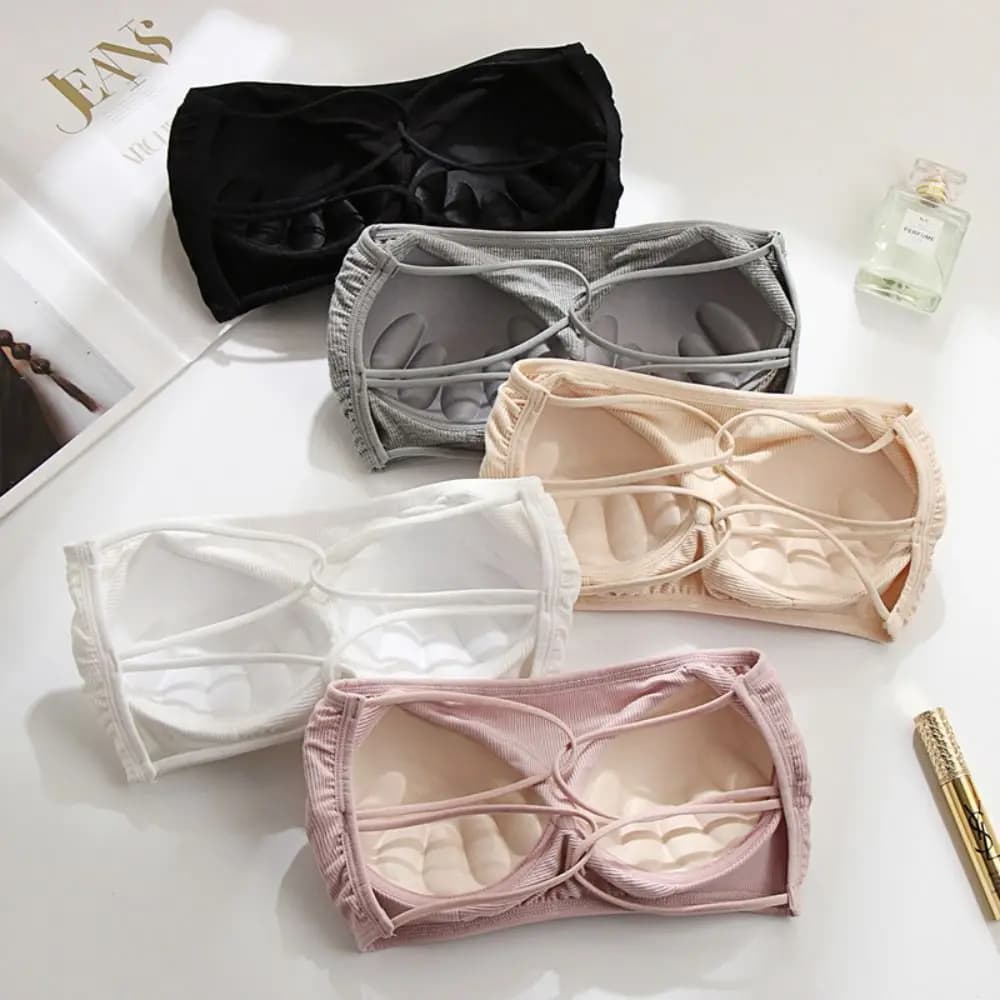 Cotton Strapless Invisible Bra, Sexy Tube Top to Wear Under Dress, Summer Female Lingerie
