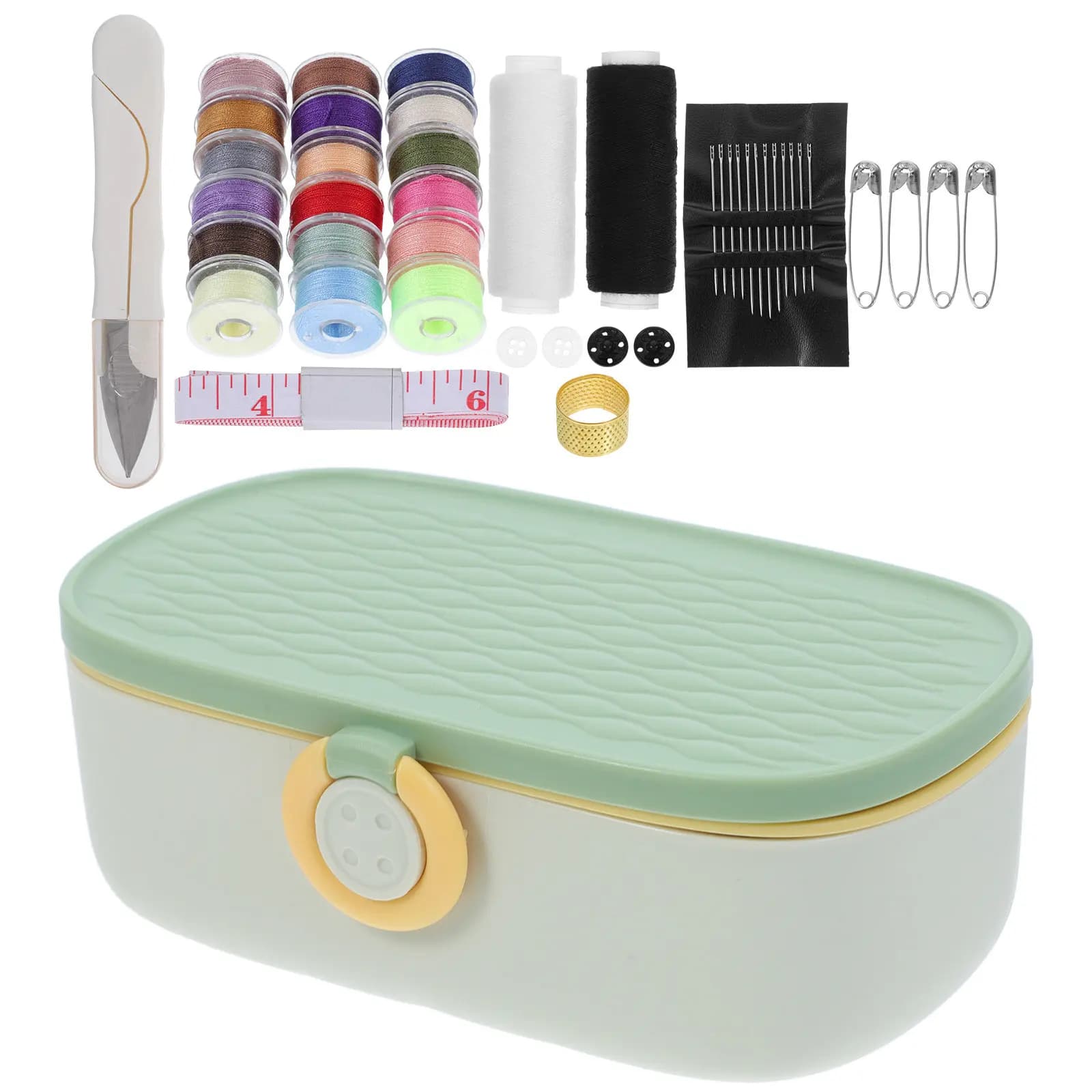 Set da Cucito Portatile, Kit Compatto e Leggero da Viaggio, Scatola Organizzatrice per Aghi e Fili per Uso Domestico