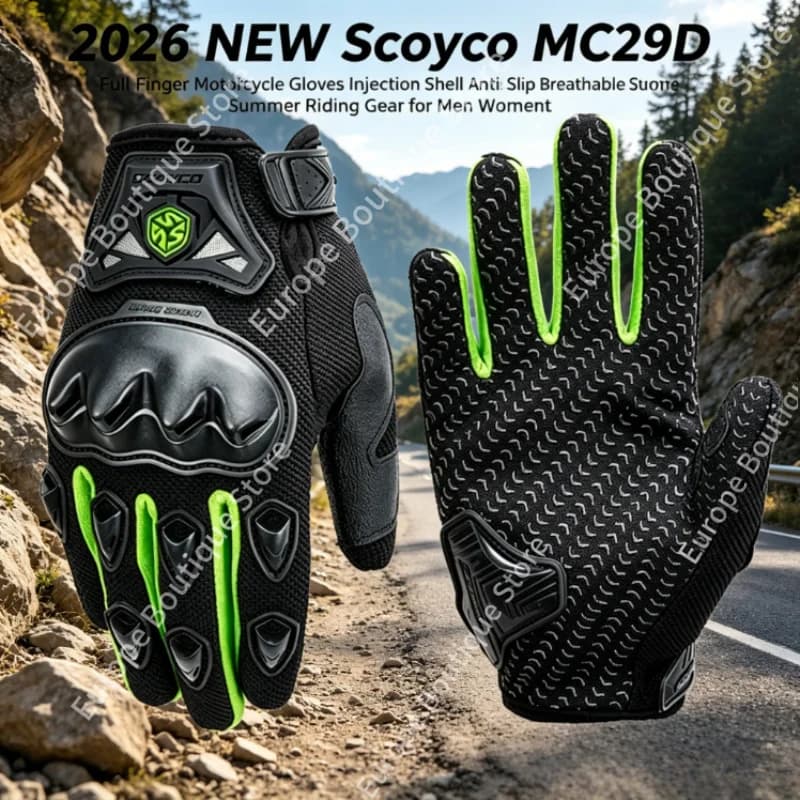 Nuovi Guanti da Moto Scoyco MC29 2026 con Protezione Rigida a Dita Intere, Antiscivolo e Traspiranti per Motocross