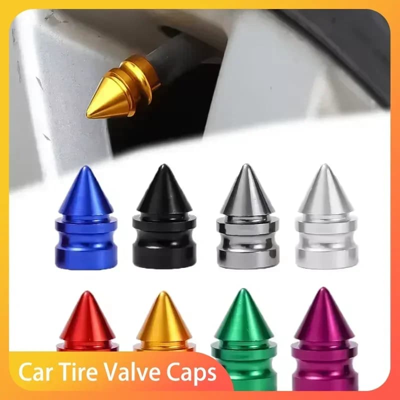 4 pezzi di accessori per lo styling dell'auto, tappi per valvole pneumatici in lega di alluminio per auto, bici, moto, copri-valvole, tappi di protezione per ruote.