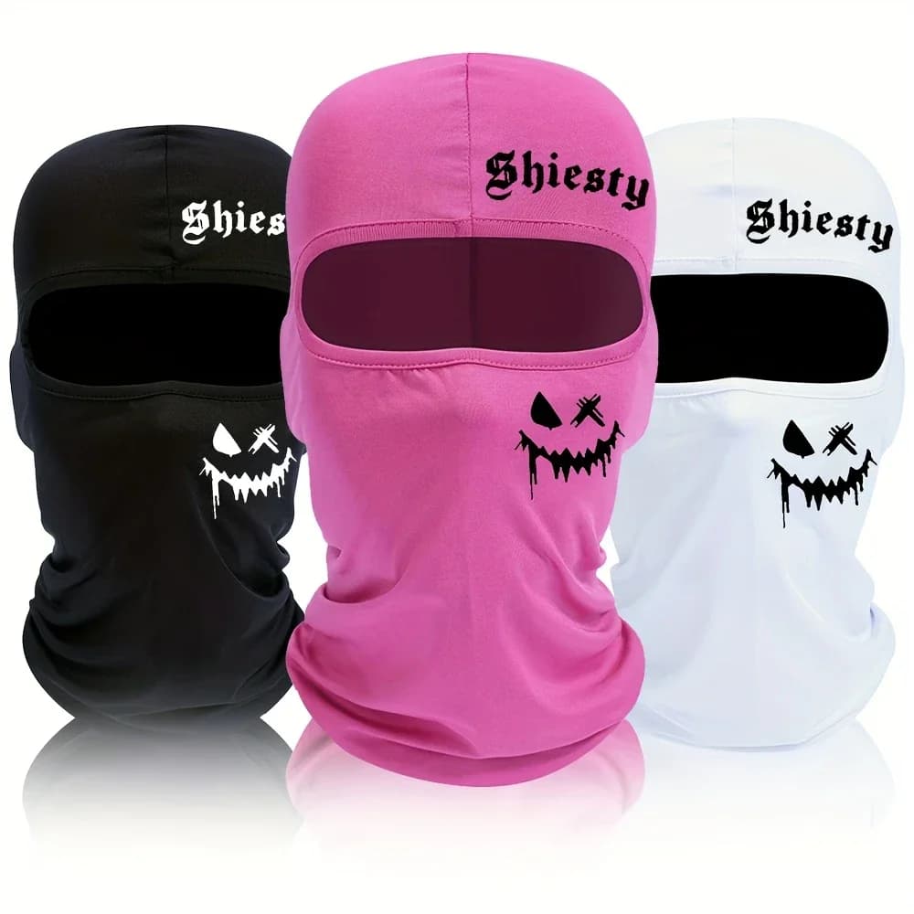 1 pezzo/2/pz/3 pezzi antivento e protezione solare maschera da ciclismo con stampa gioiosa cappello Baraklava lettera - uomo e donna all'aperto