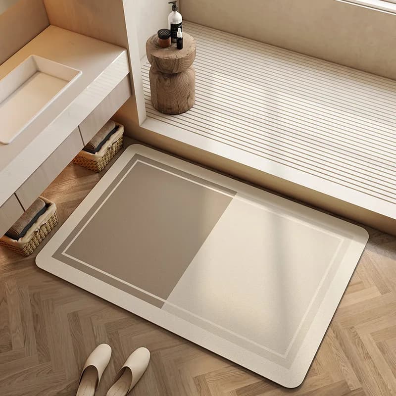 Tappeto da bagno in stile minimalista VIKAMA Wabi Sabi, tappetino antiscivolo e assorbente, tappeto per porta del bagno