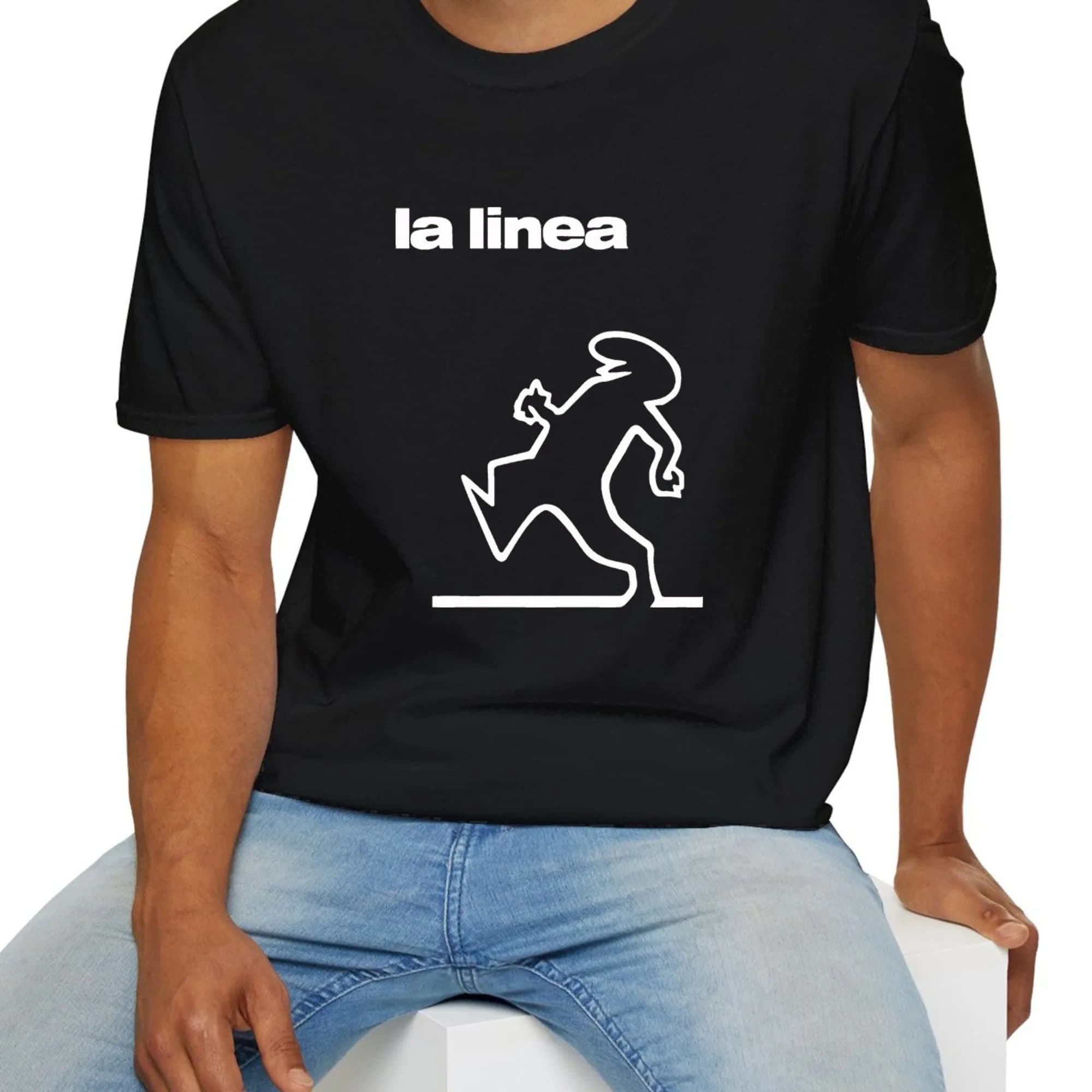 T-shirt da uomo divertente grafica La Linea anni '70 per uomo carino puro cotone Cavandoli TV manica corta Unseix Oversize Streetwear Top