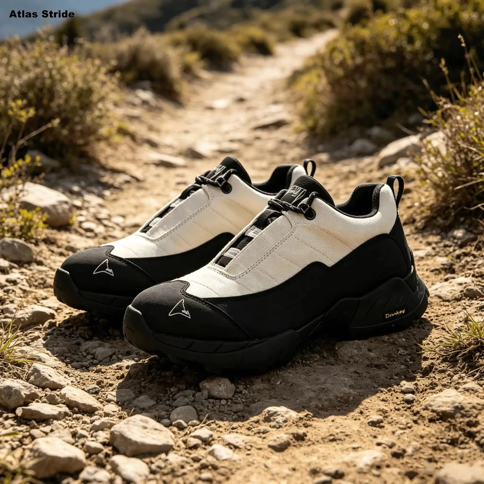 Sneakers Casual da Uomo in Tela, Design Bicolore Crema e Nero, Suola Spessa in Gomma, Scarpe Moda Streetwear con Lacci Asimmetrici