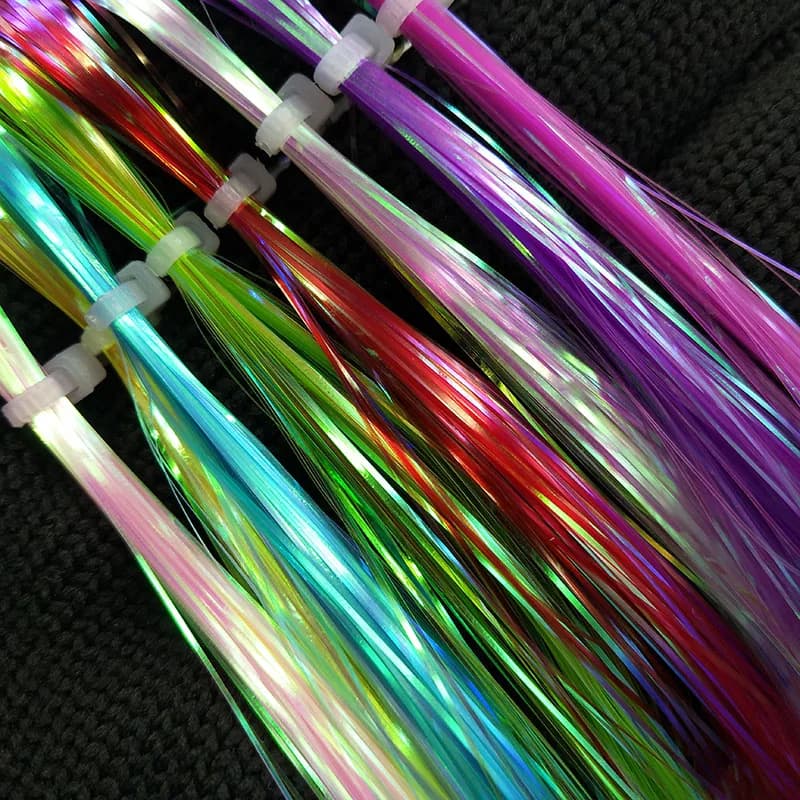 Lunker tinsel fly fishing assist ganci linea brillante diy tieing mosche
