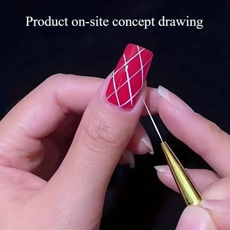 Professional & DIY Nail Accessory, 5 Pack 1.8cm Thin Liner Brush, Fine Precision Striping Pen for Long Line Designs on Gel and Acrylic Nails