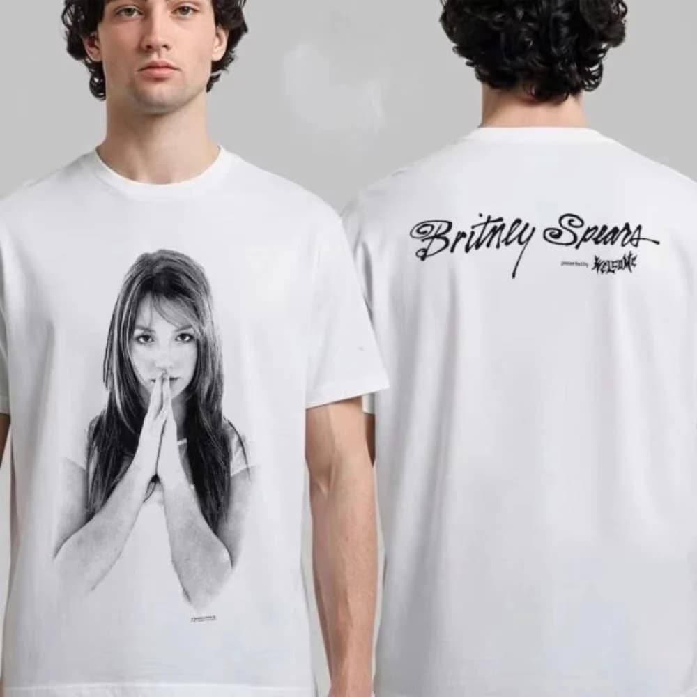 2026 The Boys Season 5 Collaborazione 'Breastfeeding' Britney Spears 'Believe' T-shirt in cotone bianco per tutte le stagioni Streetwear per coppie
