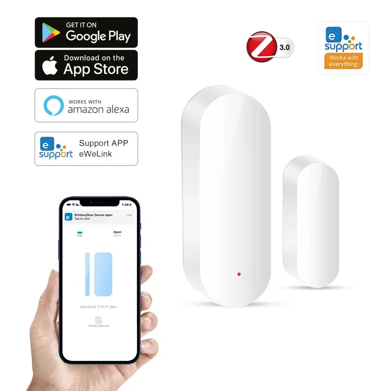Zigbee Smart Door Window Sensor Smart Home Rilevatori aperti/chiusi App EWeLink Controllo Allarme di sicurezza Funziona con Alexa Google Home