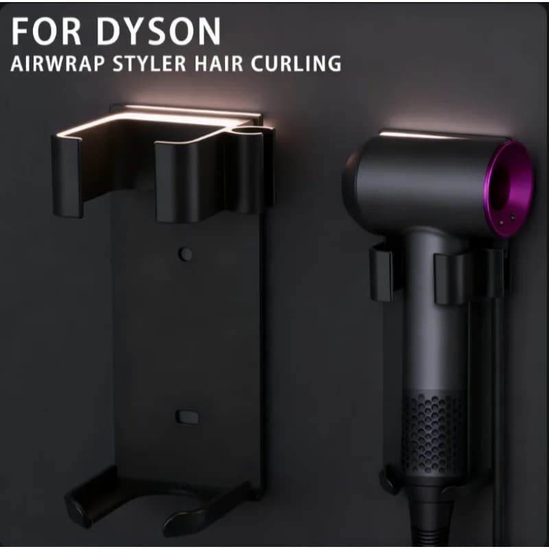 Wall Mount Hair Curling Iron Holder Stand Self-Adhesive Bathroom Storage Organizer Rack for Hair Styling Accessories