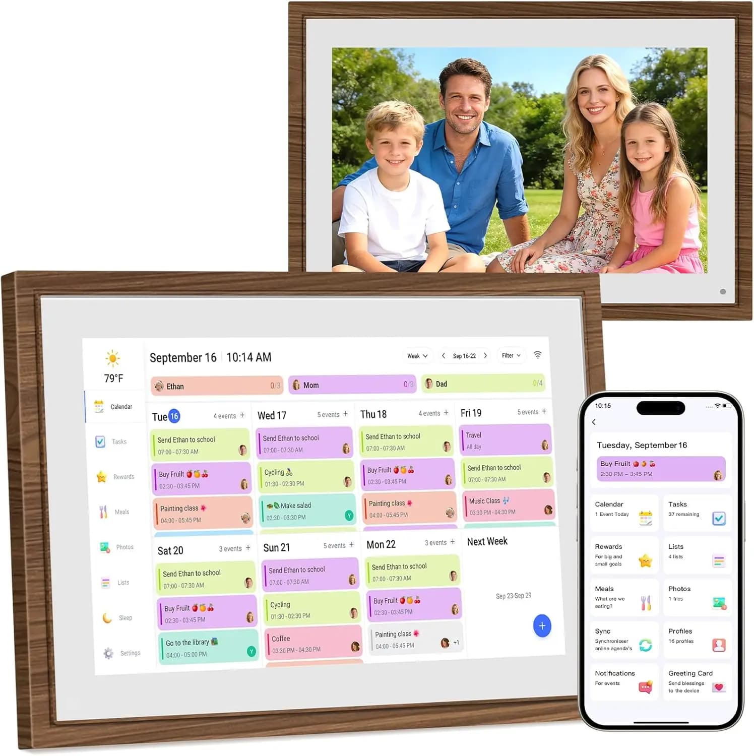 Calendario Digitale Touchscreen da 10.1 Pollici - Pianificatore Familiare Interattivo HD con Funzione Pasti e Cornice Fotografica