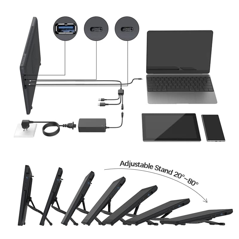 Kamvas 22 Plus 21.5 Inch with Stylus 140% SRGB Pen Display Artist Design Digital Graphic Drawing Tablet Monitor