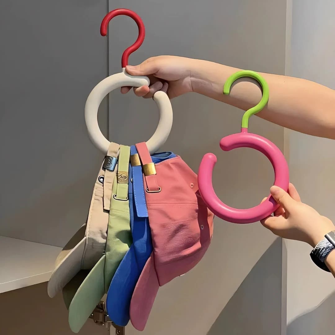 Open C-Shaped Hat Hooks - No-Drill Coat and Hat Hooks, Traceless Storage Hooks Wardrobe Door Back Hanging Hat Organizer