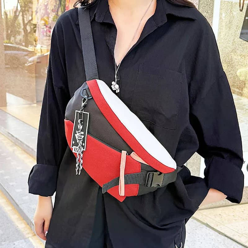Borsa da petto in nylon unisex Marsupio da viaggio da donna Borsa a tracolla a tracolla alla moda Borse Marsupio con tasche multiple