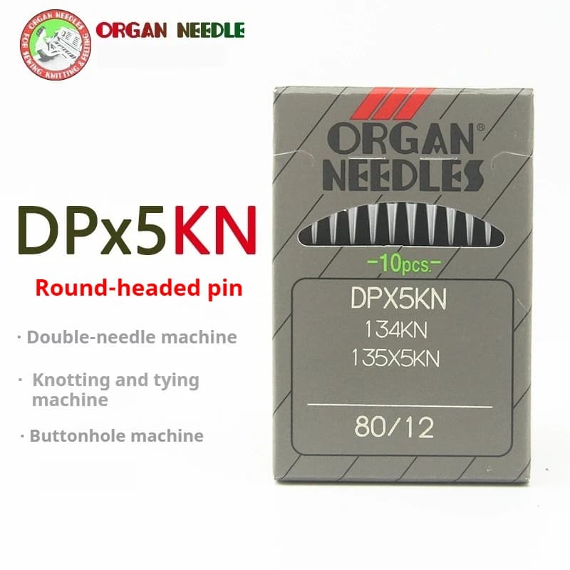 DPX5KN Aghi ORGAN per macchina da cucire industriale a punto annodato DP * 5 135X5 Ago sottile per maglieria con punta a sfera 100 pezzi ago = 1 scatola