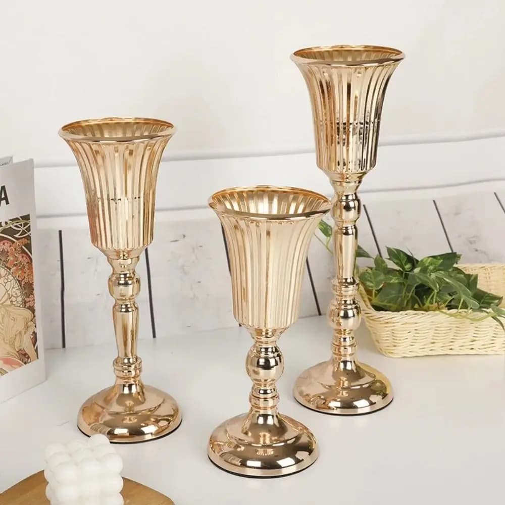 Tavolo oro ferro vaso portacandele disposizione matrimonio fiore centrotavola vaso puntelli di nozze vaso decorazione della casa arredamento