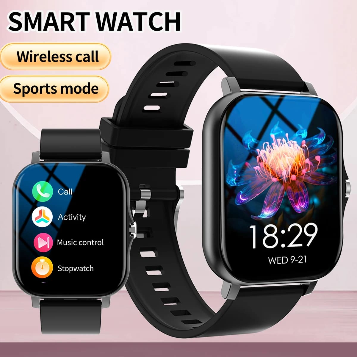 Smart watch, call, reminder message, compatible with iPhone/Android mobile phone, smart sports watch suitable for men and women
