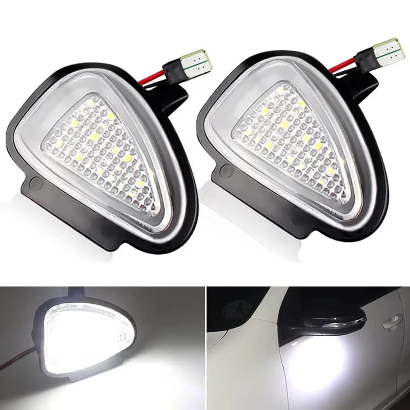 2 pz CANBUS LED Bianco Sotto Specchio Pozzangia Lampadine per VW Golf GTi MK6 6 MKVI 2010-2014 Touran 2010-2019 Fiala Led Voiture