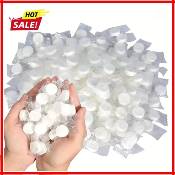100 Pezzi Asciugamani Compressi Monouso, Salviette Compresse Portatili per Viso, Panni per Pulizia Trucco, per Viaggi, Barbecue, Campeggio, Hotel