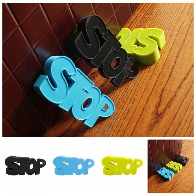 STOP Sign Fermaporta per il fondo della porta Fermaporta in silicone Cuneo per il pavimento della casa Previene lesioni alle dita del bambino chiuso