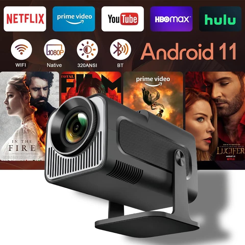 Velec HY320 Mini Proiettore Aggiornato 4K Android 11 WiFi 6 BT 5.0 Allwinner H713 Proiettore Portatile per Casa ed Esterni HY320 MINI