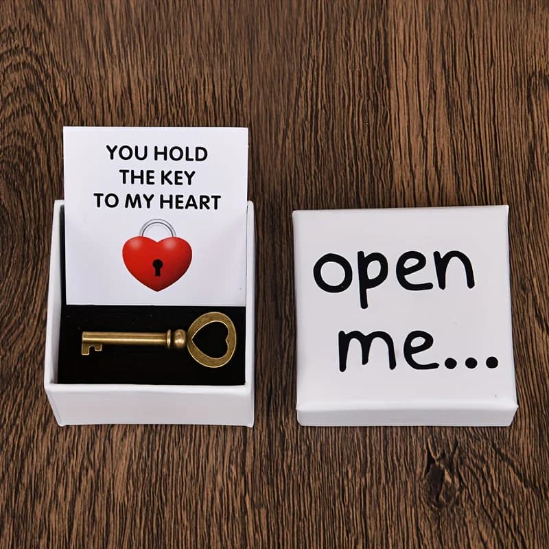 Set Regalo con Scatola a Chiave e Messaggio 'Ti Amo', Supporto per Proposta di Matrimonio a Sorpresa, Regalo per San Valentino e Inviti di Nozze