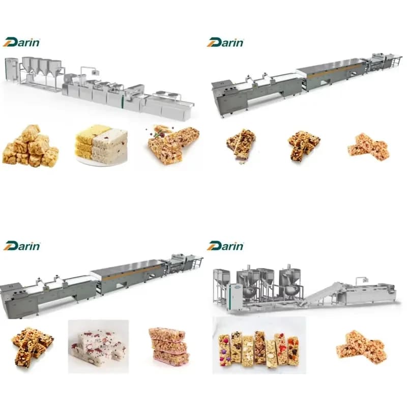 High Efficiency Cereal Energy Nougat Muesli Protein Bar Production Line Rice Extruding Line with Meat Mincer Automatic Grain