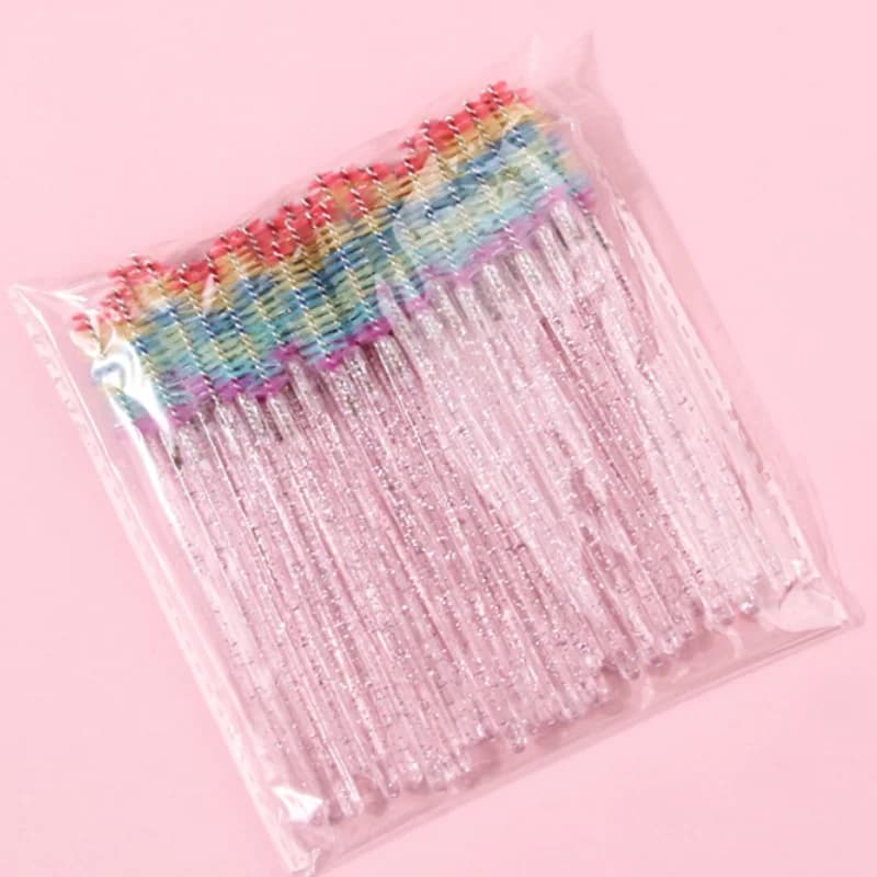 50 Brushes for Disposable Eyelashes, Applications for Rainbow Mascara, Cosmetic Tools for Extension Eyelashes